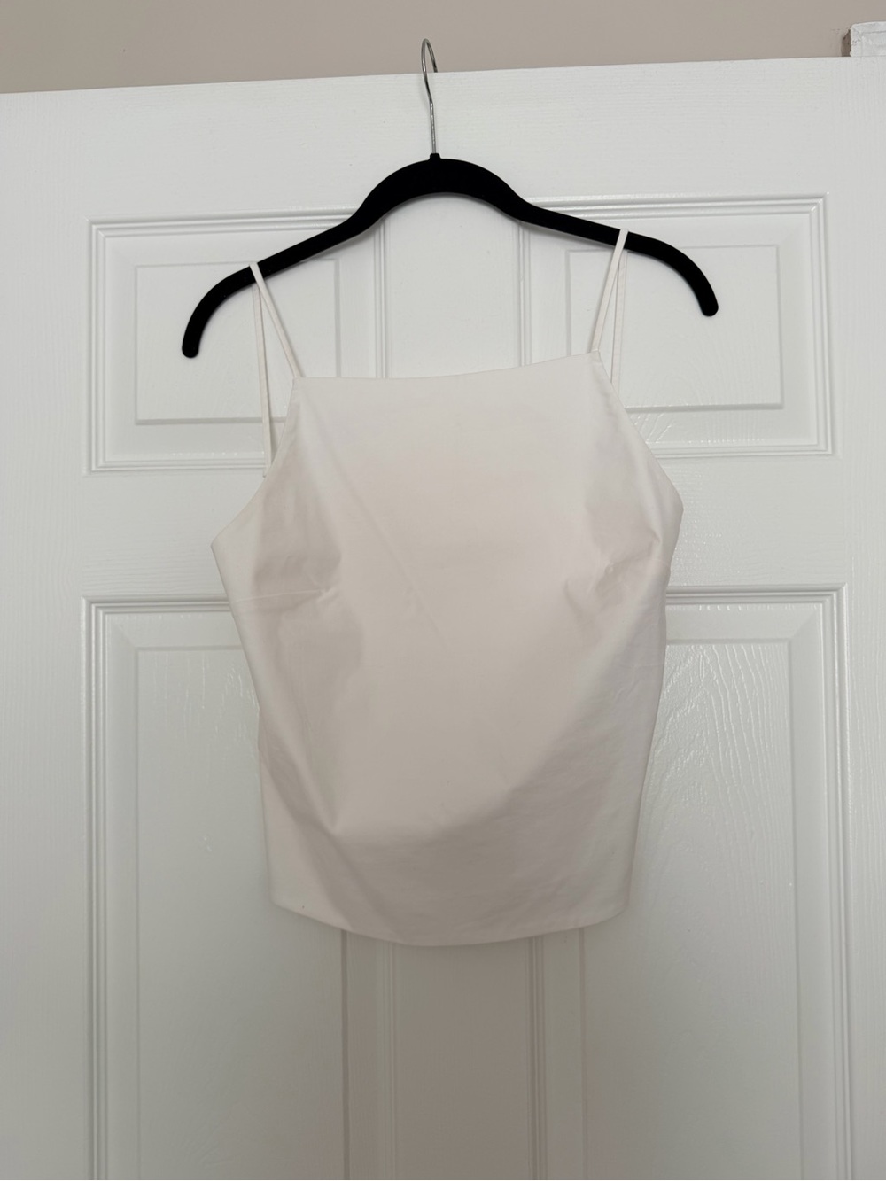 Anthropologie Cream Spaghetti-Strap Square Neck Tank